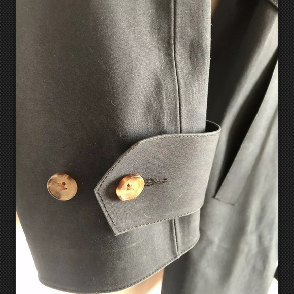 Talbots Women's Black Trench Jacket Cotton Size 4 - Picture 6 of 7